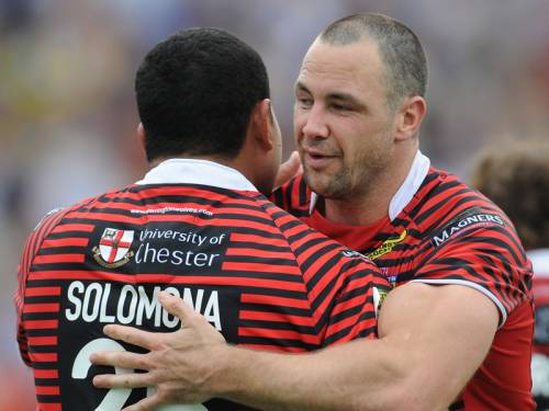 Challenge Cup winners Warrington kept their hopes of a double alive with a 24-12 win over Hull. (AAP)